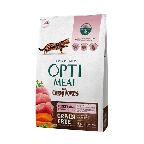 [459-C0584] Optimeal Tahılsız Hindi Etli ve Sebzeli Yetişkin Kedi Maması