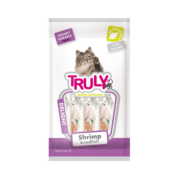 [445-RAC5-42] Truly Karides ve Morina Balıklı Sıvı Kedi Ödül Maması 6x420 Gr (5 Adet)