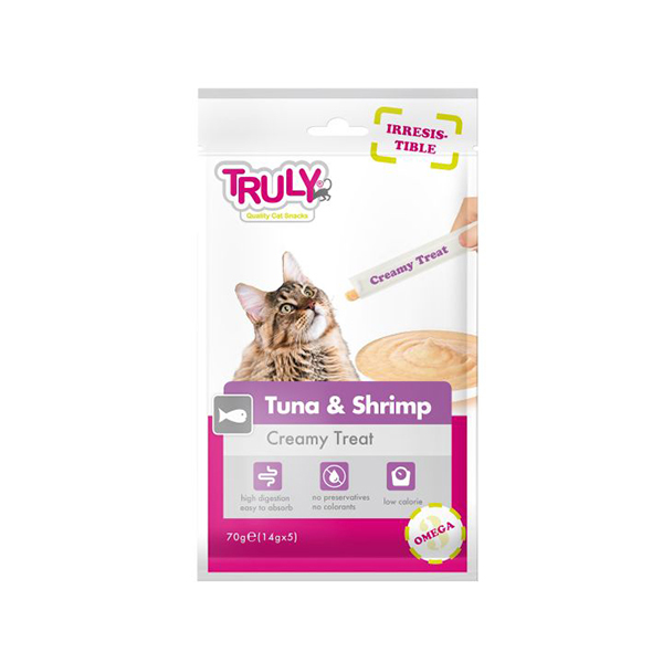 [445-RA-50] Truly Ton Balıklı ve Karidesli Sıvı Kedi Ödülü 6x70 Gr (5 Adet)