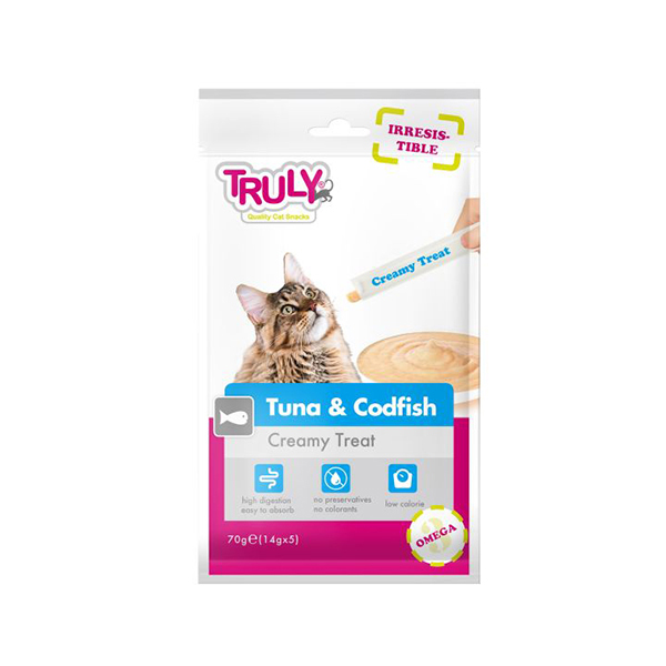 [445-RA-53] Truly Ton Balıklı ve Morina Balıklı Sıvı Kedi Ödülü 6x70 Gr (5 Adet)