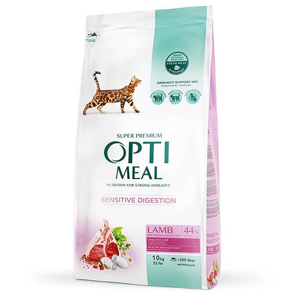 [459-C0998] Optimeal Sensitive Digestion Kuzu Etli Yetişkin Kedi Maması (10 Kg)