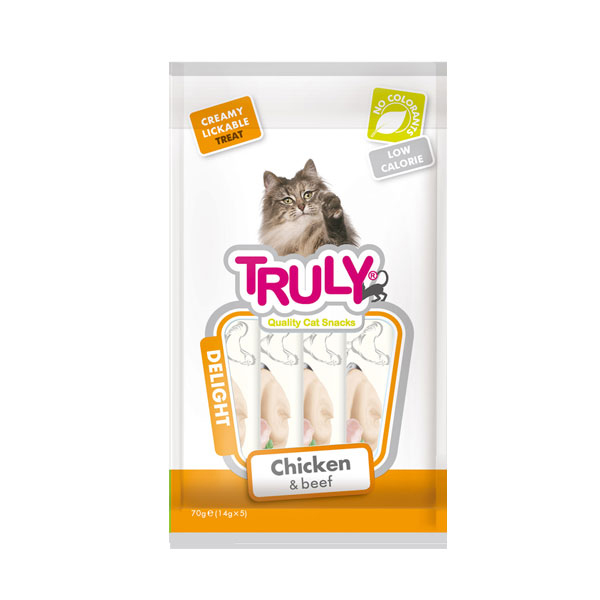 [445-RAC5-43] Truly Tavuklu ve Biftekli Sıvı Kedi Ödül Maması 6x420 Gr (5 Adet)