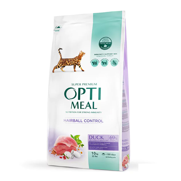 [459-C0997] Optimeal Hairball Control Ördekli Yetişkin Kedi Maması (10 Kg)
