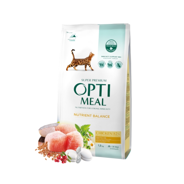 [459-C6967] Optimeal Süper Premium Tavuklu Yetişkin Kedi Maması (1.5 Kg)