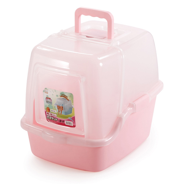 [830-K50P] Qh Pet Cage Pet Zone Filtreli Kapalı Kedi Tuvalet Kabı (Pembe)