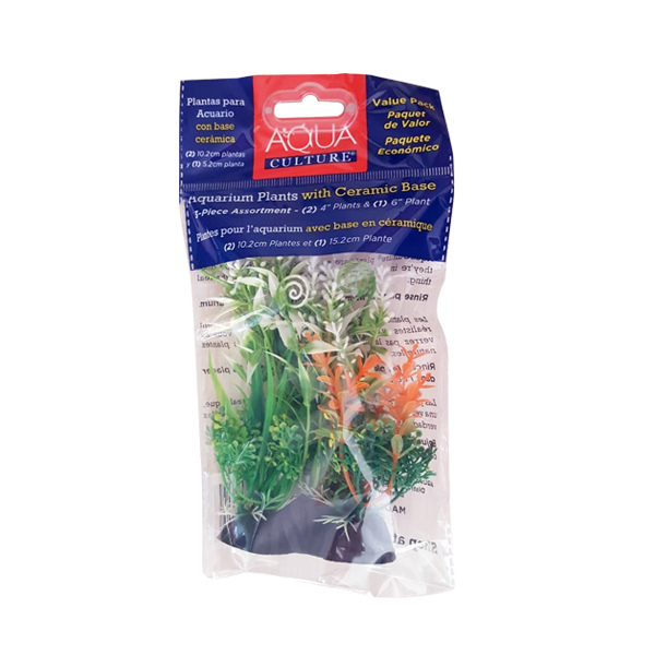 [630-PBPSM1W] Langhu Plastik Bitki Akvaryum Dekoru (4-6 Cm)