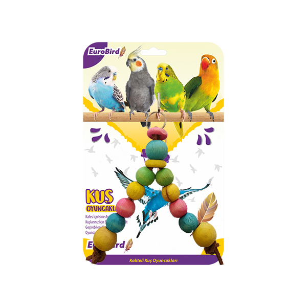 [453-3629] Euro Bird V Şekilli Boncuklu Kuş Oyuncağı Renkli (Small)