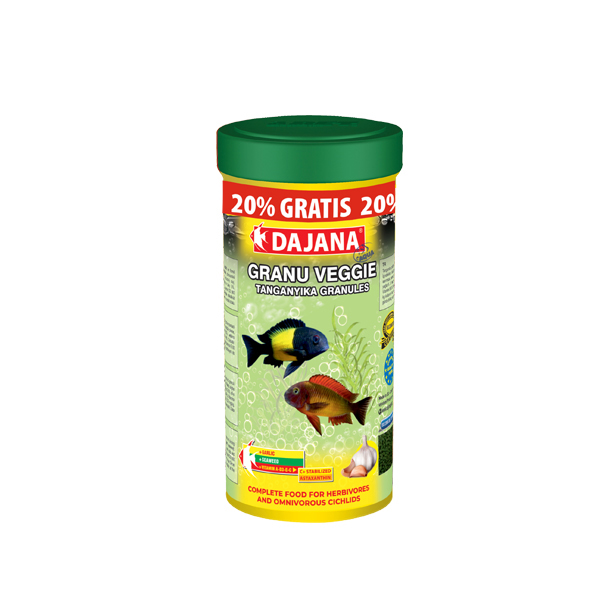 [410-DP173D] Dajana Granu Veggie Garlic Akvaryum Balık Yemi (500 Gr, 250+50 Ml)