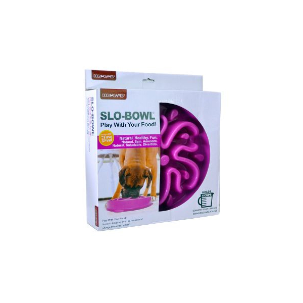 [677-S2872-4] Dog Games Slo-Bowl Köpek Yavaş Yeme Mama Kabı 4 (Mor, 27x5.5 Cm)