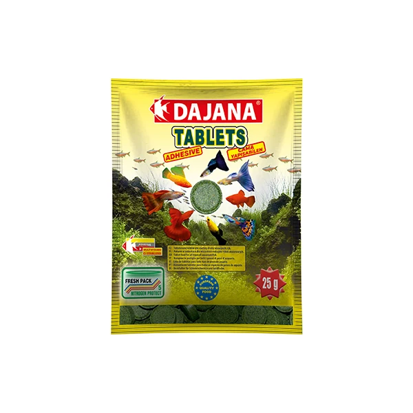 [410-DP051S] Dajana Tablets Adhesive Akvaryum Balık Yemi (25 Gr, 80 Ml)