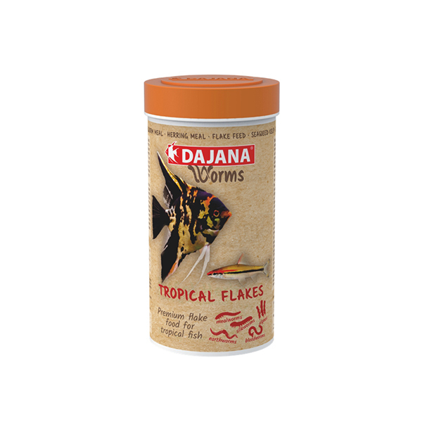 [410-DP036A0] DajanaWorms Tropical Flakes Akvaryum Balık Yemi 100 Ml (18 Gr)