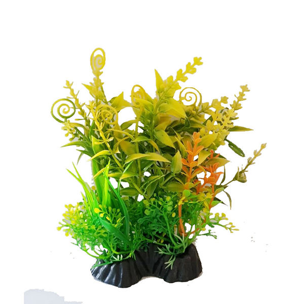 [630-KBP04] Chicos Tabanlı Plastik Bitki Akvaryum Dekoru (10 Cm)