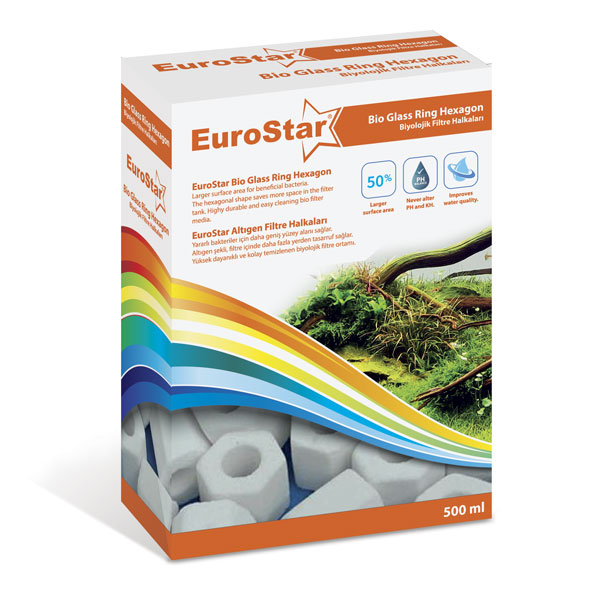 [452-1009] Euro Star Bio Filter Ring Hexagon Akvaryum Filtre Malzemesi