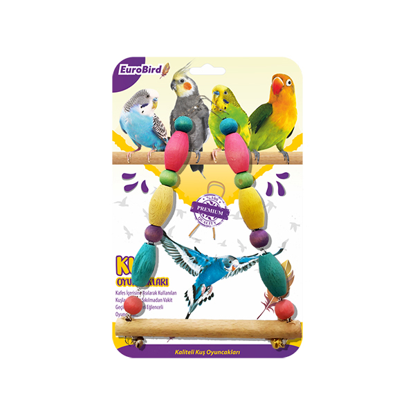 [453-3617] Euro Bird Boncuklu Üçgen Salıncak Kuş Oyuncağı