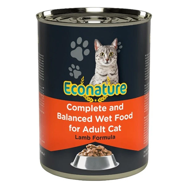 [283-000010] Econature Kuzu Etli Yetişkin Konserve Kedi Maması (1 Adet)