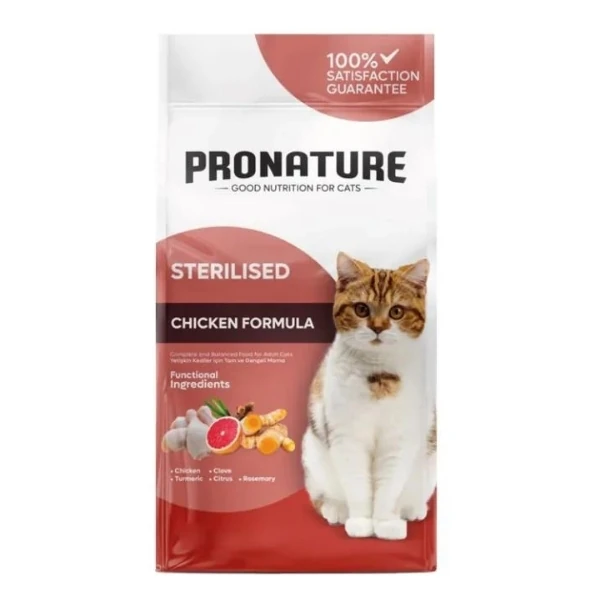 [286-100003] Pronature Kilo Kontrolü için Tavuklu Kısırlaştırılmış Kedi Maması (1.5 Kg)