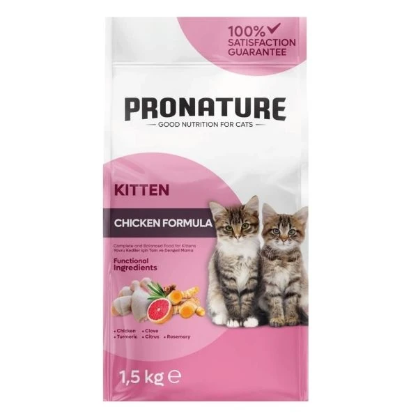 [286-100001] Pronature Kitten Tavuklu ve Pirinçli Yavru Kedi Maması (1.5 Kg)