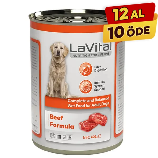 [803-000002] Lavital Adult Biftekli Bağışıklık Sistemi Destekleyici Yetişkin Köpek Konservesi (1 Adet)