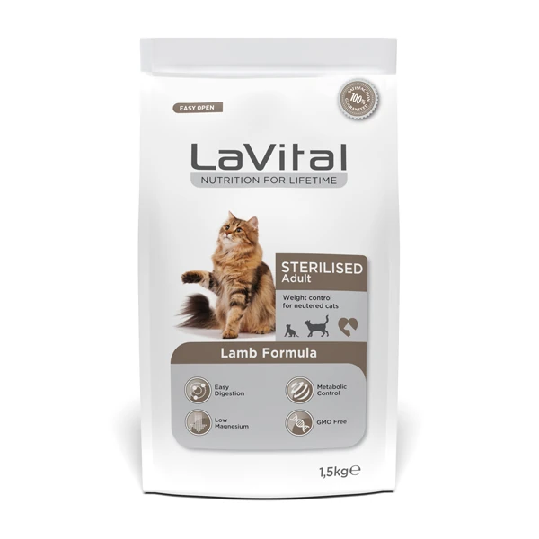 [800-103847] Lavital Sterilised Kuzu Etli Kısırlaştırılmış Kedi Maması (1.5 Kg)