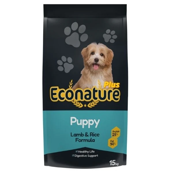 [283-620001] Econature Plus Puppy Kuzu Etli ve Pirinçli Yavru Köpek Maması