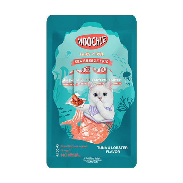[446-C0168] Moochie Ton Balıklı ve Istakoz Sıvı Kedi Ödülü 6x15 Gr (5 Adet)
