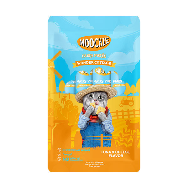 [446-C0169] Moochie Ton Balıklı ve Peynirli Sıvı Kedi Ödülü 6x15 Gr (5 Adet)