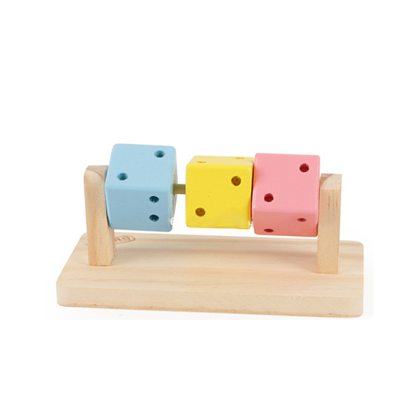 [677-RJ519] Carno Kemirgen Hamster Oyuncağı Ahşap Küp 14x7.5x6 Cm