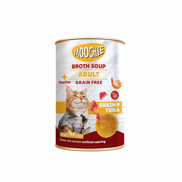 [446-CB0564] Moochie Et Suyu İçerisinde Karidesli ve Ton Balıklı Çorba Yetişkin Kedi Ödülü (1 Adet)