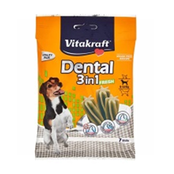 [461-22306-6] Vitakraft Mentol ve Çinko Katkılı Ağız ve Diş Sağlığı İçin Orta Irk Köpek Ödülü 6x7 Adet (1 Adet)