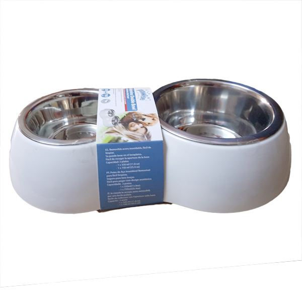 [679-11034] Pawise Melamin Gövdeli Köpek Mama ve Su Kabı Gri 2 Adet (1 Adet)