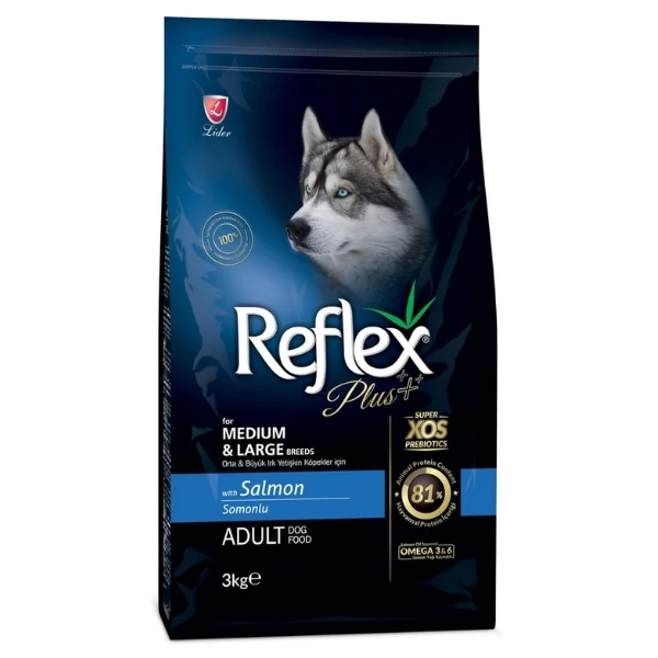 [RFX-106] Reflex Plus Somonlu Orta ve Büyük Irk Yetişkin Köpek Maması (3 Kg)