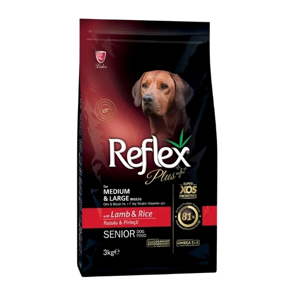 [RFX-107] Reflex Plus Kuzulu Orta ve Büyük Irk Yaşlı Köpek Maması (3 Kg)