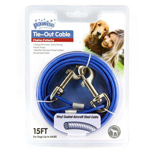 [679-11511] Pawise Köpekler için Çelik Bahçe Bağlama Halatı (4 Mm 4.5 Mt)