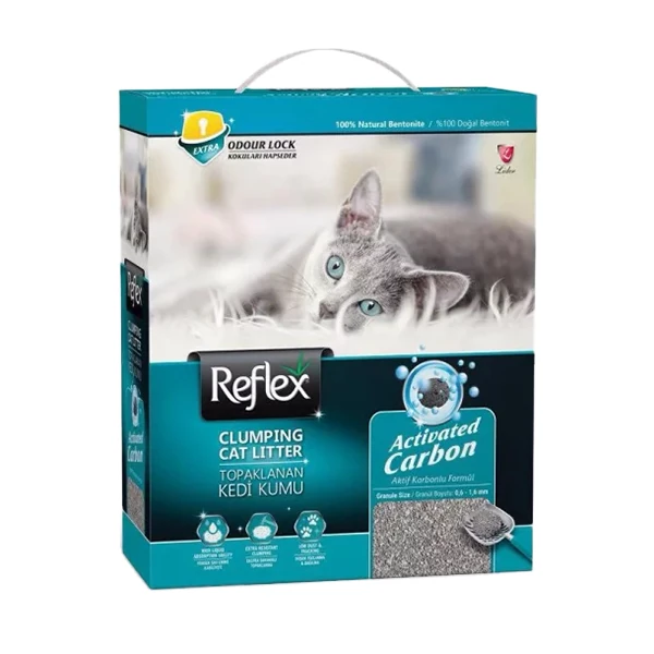 [RFB-011] Reflex Aktif Karbonlu Doğal Topaklanan Kedi Kumu (1 Adet)