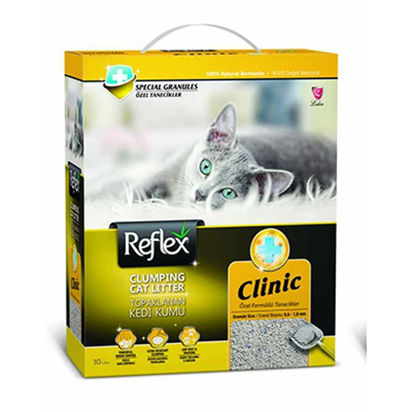[RFB-013] Reflex Klinik Özel Tanecik Süper Hızlı Topaklanan Kedi Kumu (10 Lt, 1 Adet)