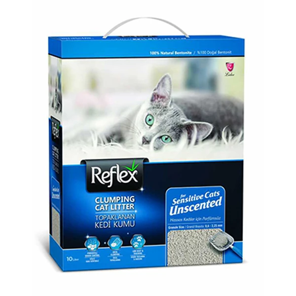 [RFB-014] Reflex Sensitive Kokusuz Bentonit Doğal Kedi Kumu (10 Lt, 1 Adet)