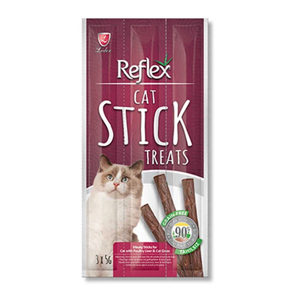 [RFT-025] Reflex Tavuk ve Ciğerli Kedi Çimli Ödül Maması (1 Adet)
