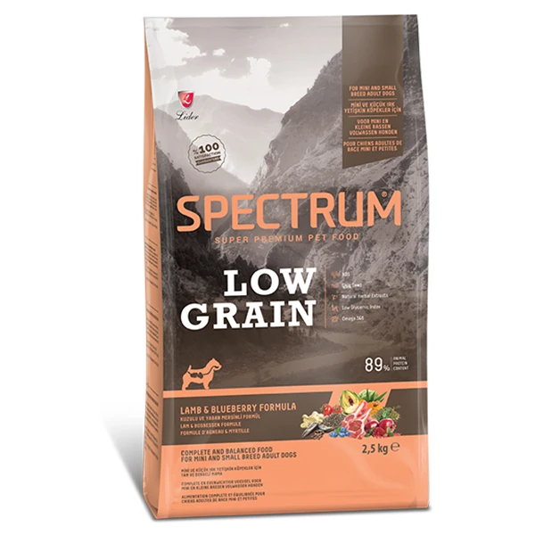 [SPL-002] Spectrum Düşük Tahıllı Kuzulu ve Yaban Mersinli Küçük Irk Yetişkin Köpek Maması (2.5 Kg)