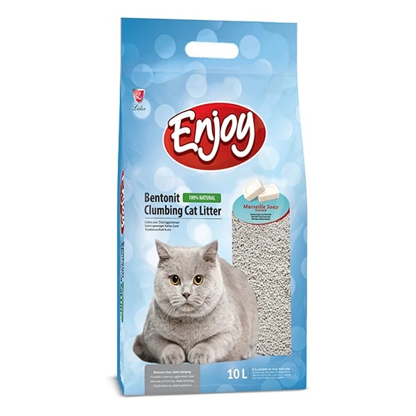 [TT-082] Enjoy Topaklanan Marsilya Sabun Kokulu Bentonit Doğal Kedi Kumu (1 Adet)