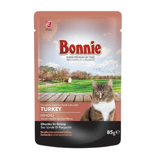 [BNK-094] Bonnie Ördek ve Hindili Pouch Yetişkin Konserve Kedi Maması (1 Adet)