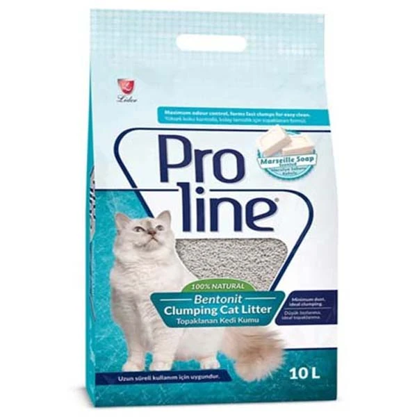 [TT-018] Proline Marsilya Sabun Kokulu Topaklanan Bentonit Kedi Kumu (10 Lt, 1 Adet)