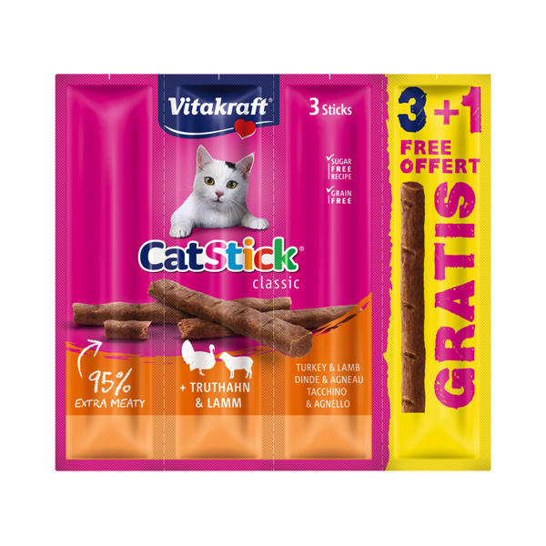 [461-89324-6] Vitakraft Stick Kuzu ve Hindili Kedi Ödül Maması 6x24 Gr (1 Adet)