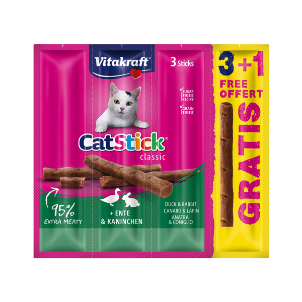 [461-89322-6] Vitakraft Stick Tavşan ve Ördekli Kedi Ödül Maması 6x24 Gr (1 Adet)