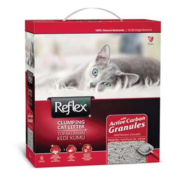 [RFB-002] Reflex Granül Aktif Karbonlu Topaklanan Kedi Kumu (1 Adet)