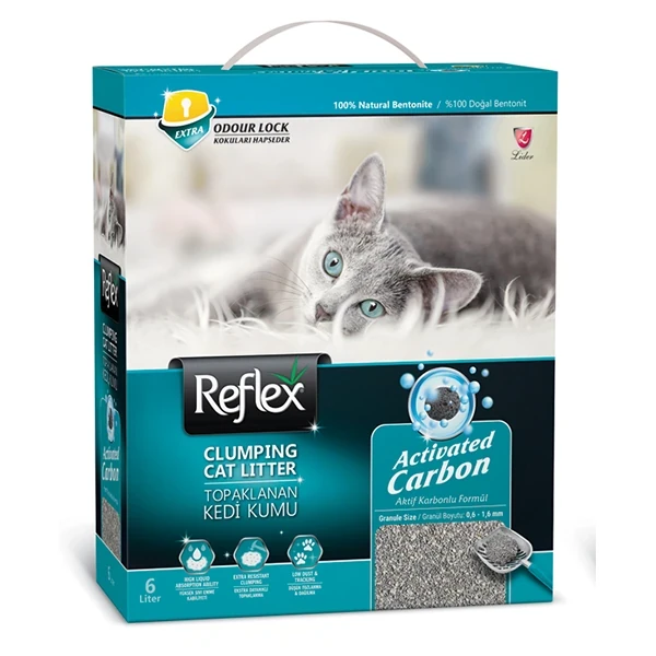 [RFB-001] Reflex Hassas Kediler için Aktif Karbonlu Topaklanan Kedi Kumu (1 Adet)