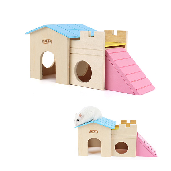 [677-RJ515] Carno Kemirgen Merdivenli Ahşap Hamster Evi