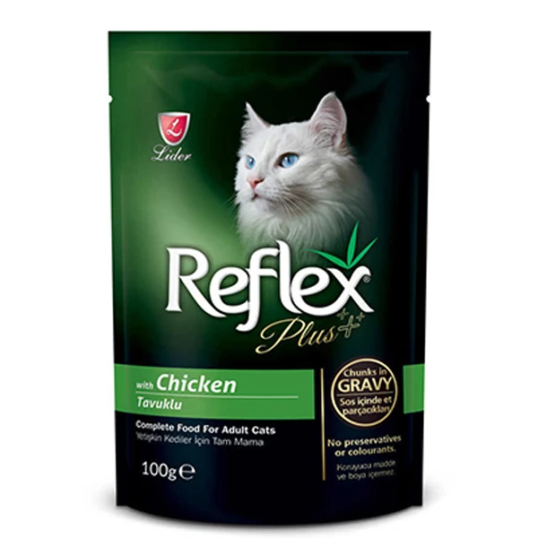 [RFK-001] Reflex Plus Pouch Parça Etli Tavuklu Yetişkin Kedi Konservesi (1 Adet)