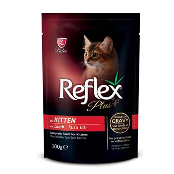 [RFK-007] Reflex Plus Kuzu Etli Pouch Yavru Konserve Kedi Maması (1 Adet)