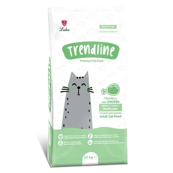 [TRE-184] Trendline Adult Tavuklu Renkli Taneli Yetişkin Kedi Maması (10 Kg)
