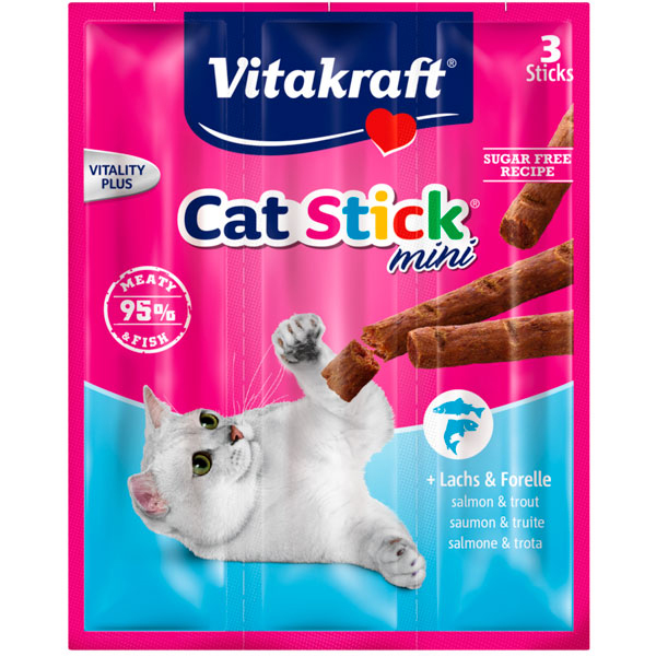 [461-24191] Vitakraft Stick Somon ve Alabalıklı Kedi Ödül Maması 6x18 Gr (3 Adet)